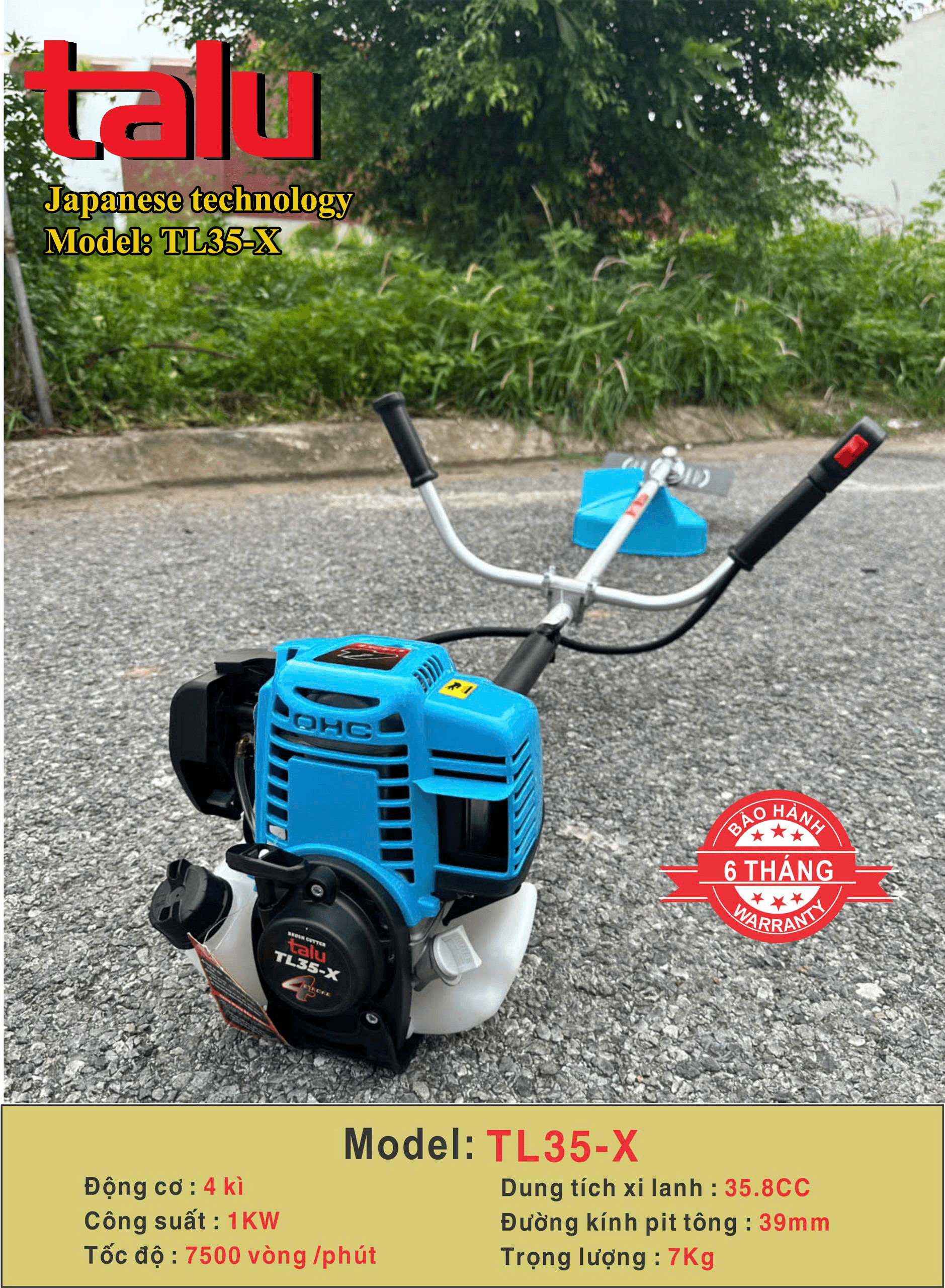 Máy cắt cỏ TL35X 4 thì xăng riêng nhớt riêng chính hãng tại TAN LUA